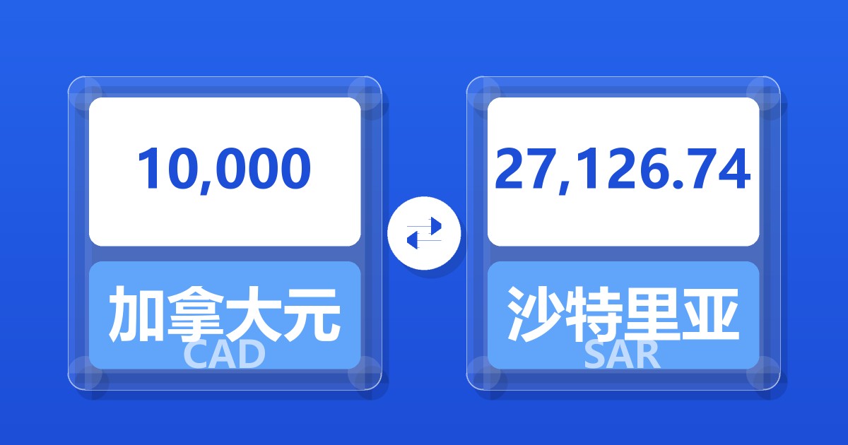 10,000加拿大元兑沙特里亚尔
