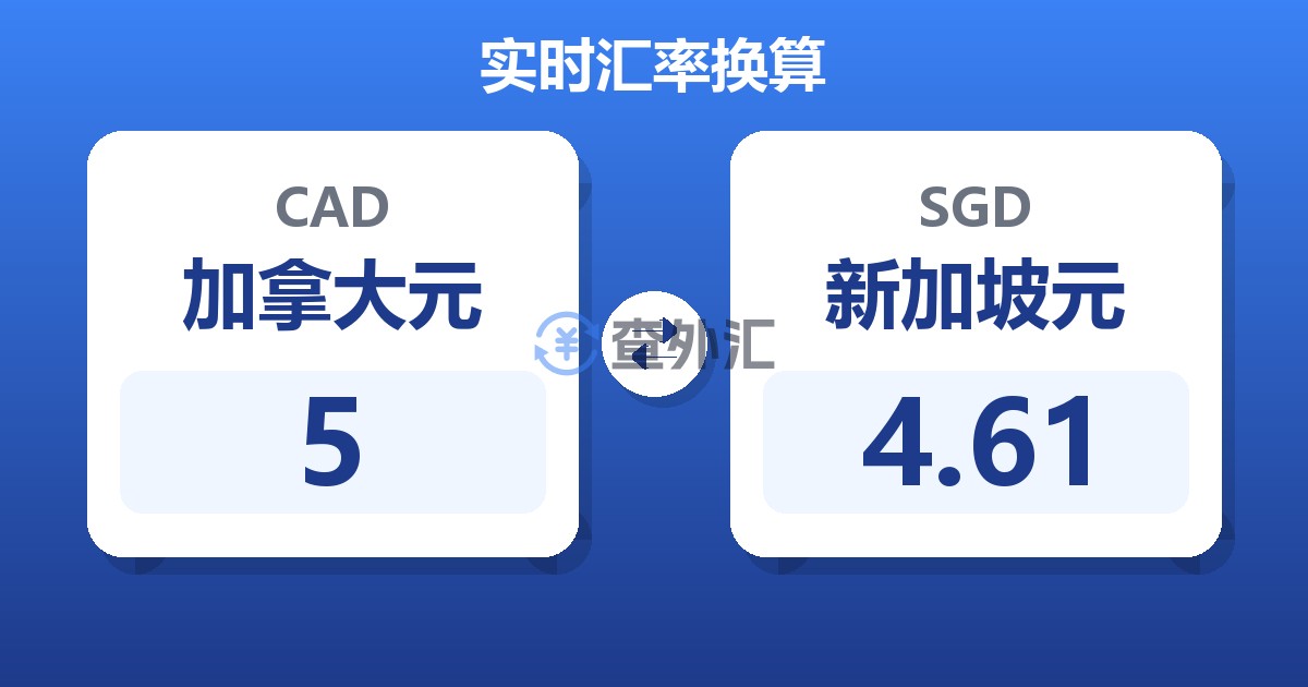 5加拿大元兑新加坡元