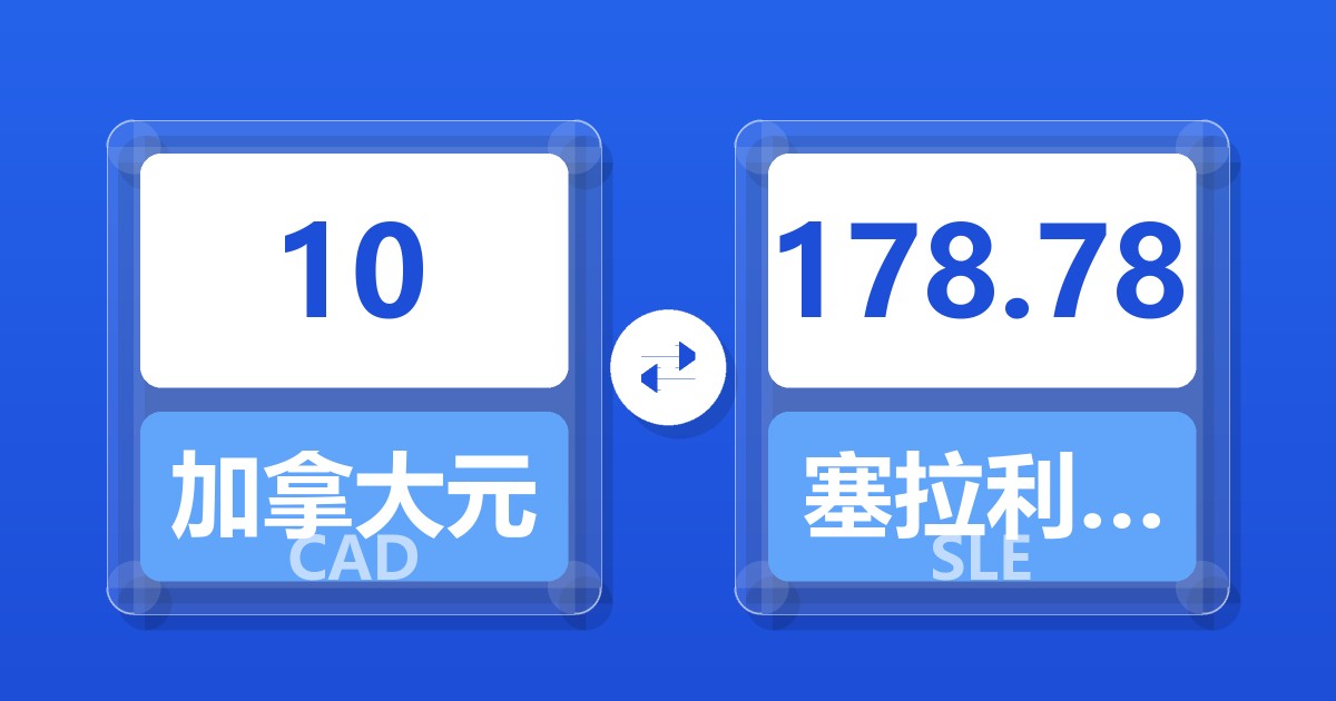 10加拿大元兑塞拉利昂利昂