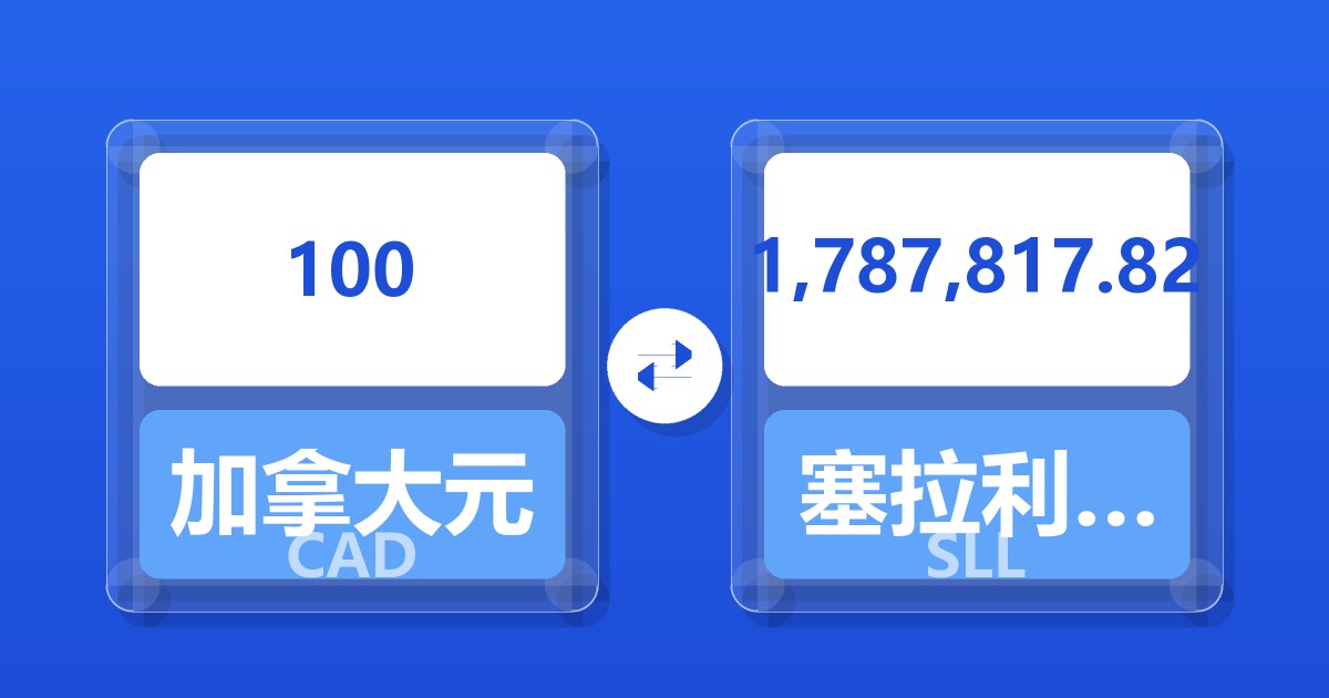100加拿大元兑塞拉利昂利昂（旧）