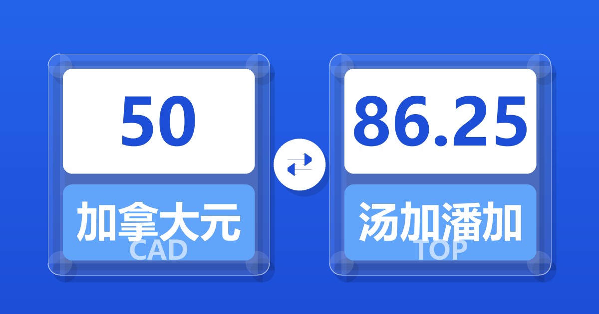 50加拿大元兑汤加潘加