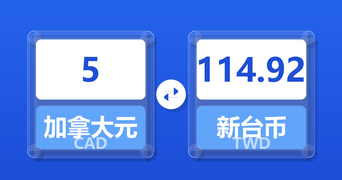 5加拿大元兑新台币