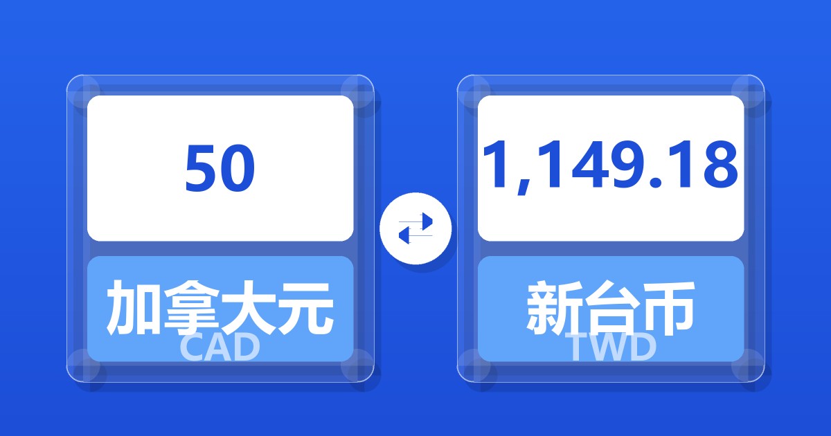 50加拿大元兑新台币