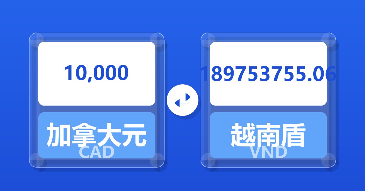 10,000加拿大元兑越南盾