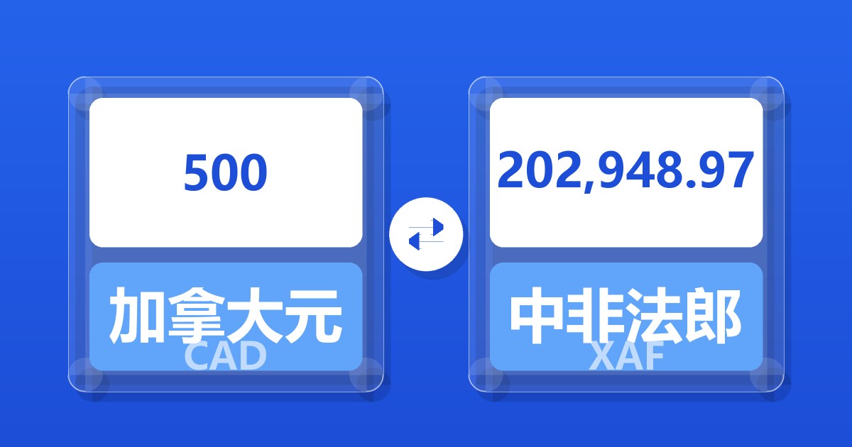 500加拿大元兑中非法郎