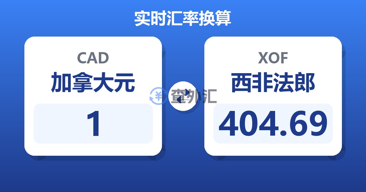 1加拿大元兑西非法郎