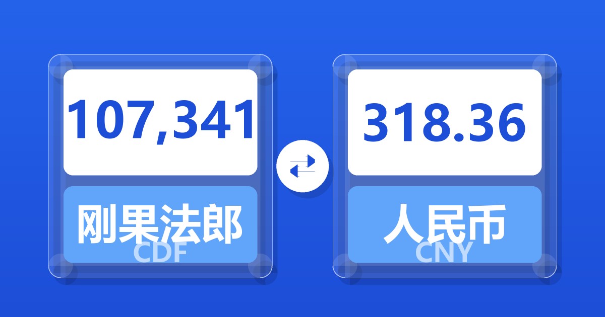107,341刚果法郎兑人民币