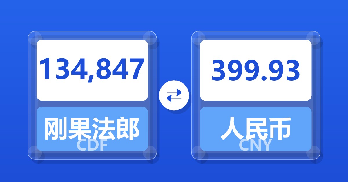 134,847刚果法郎兑人民币
