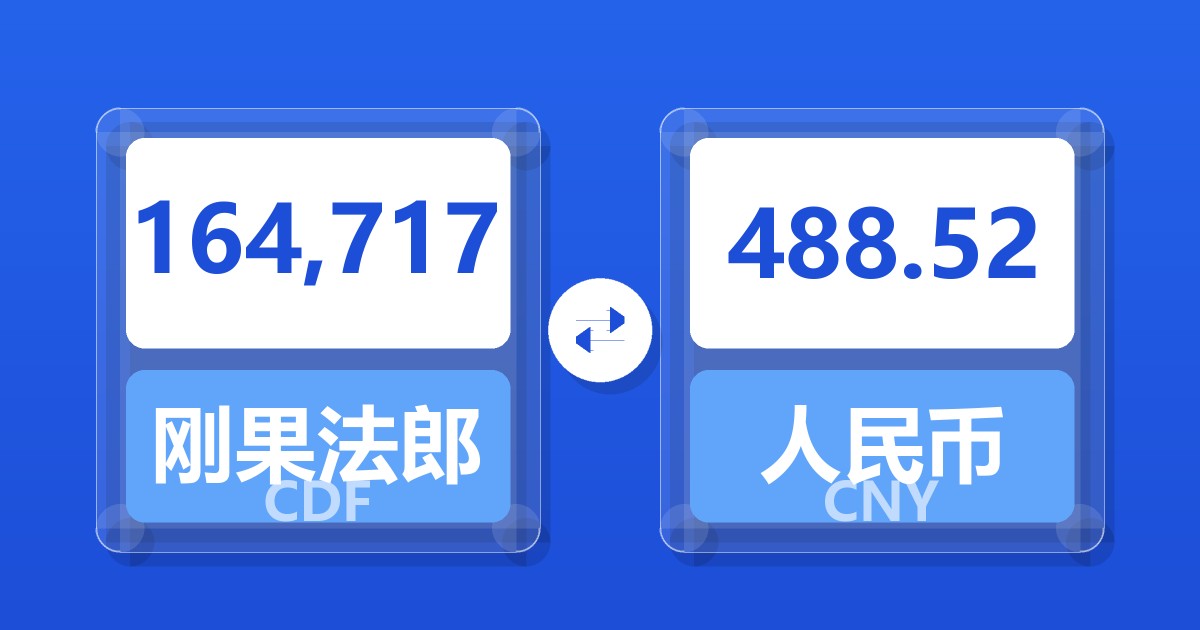 164,717刚果法郎兑人民币
