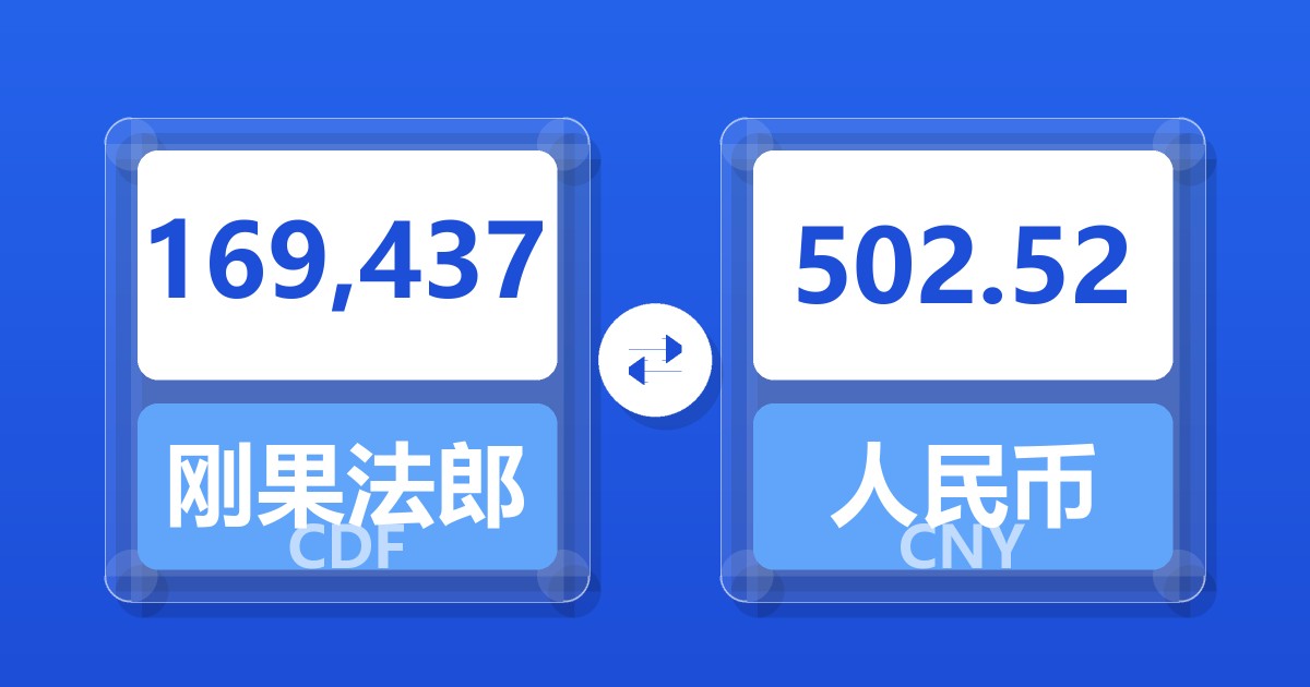169,437刚果法郎兑人民币