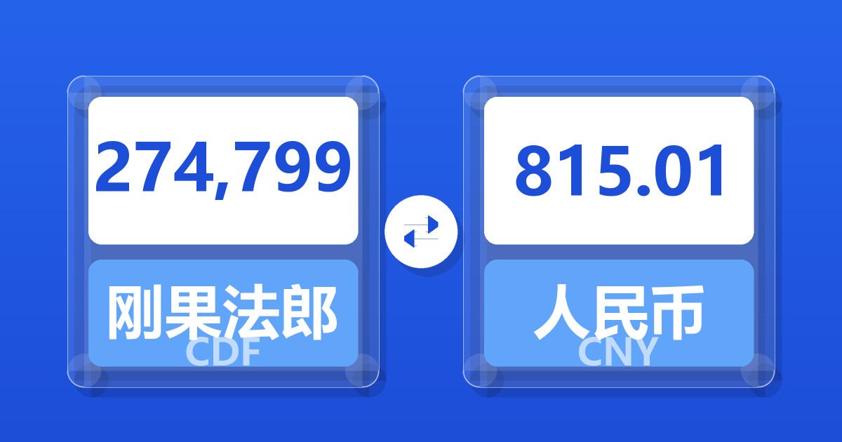 274,799刚果法郎兑人民币