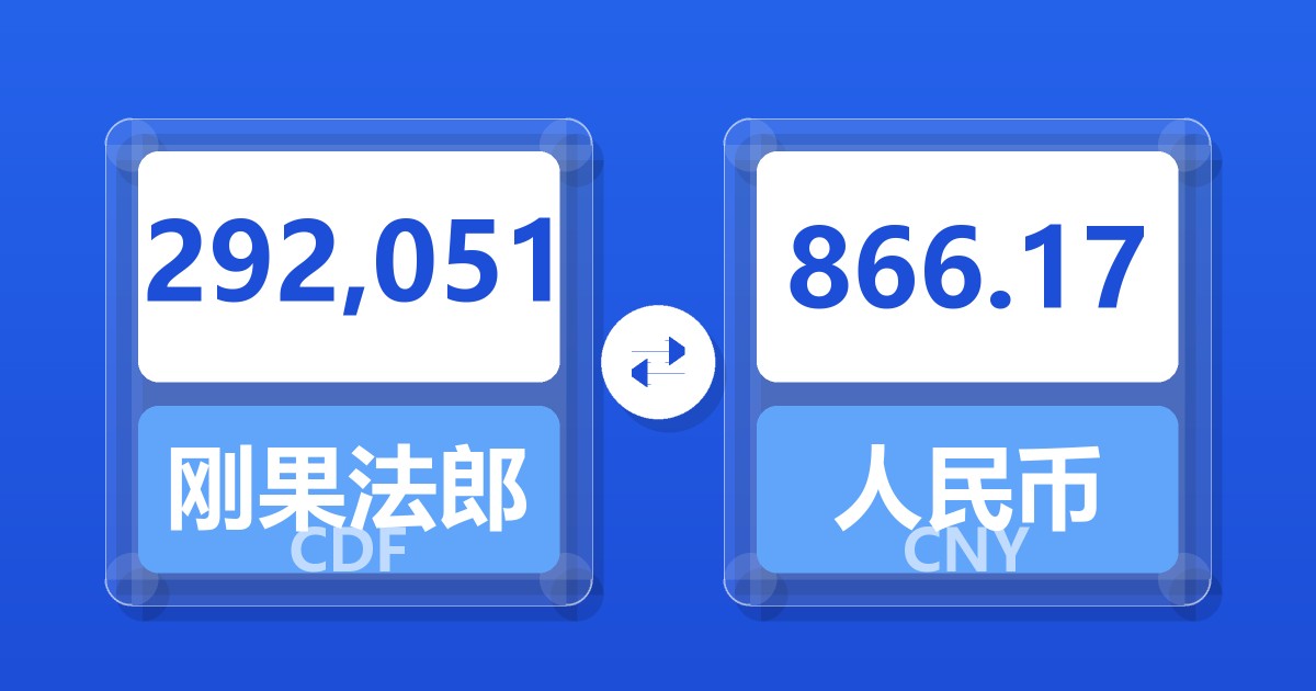292,051刚果法郎兑人民币