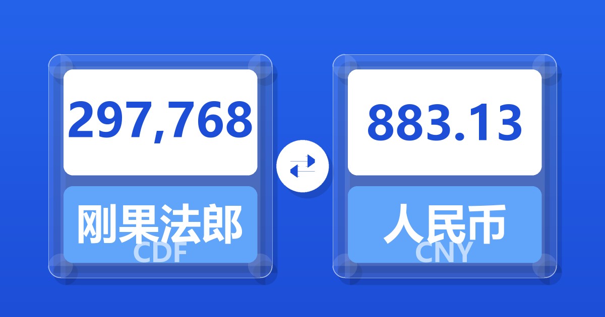 297,768刚果法郎兑人民币