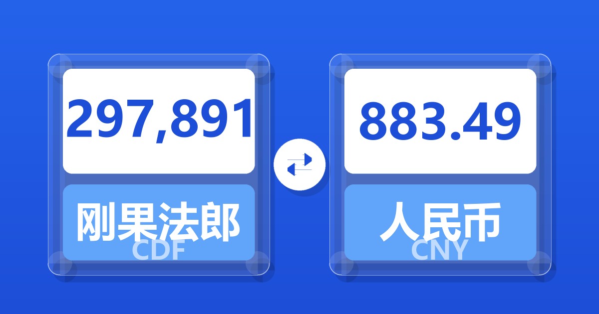 297,891刚果法郎兑人民币