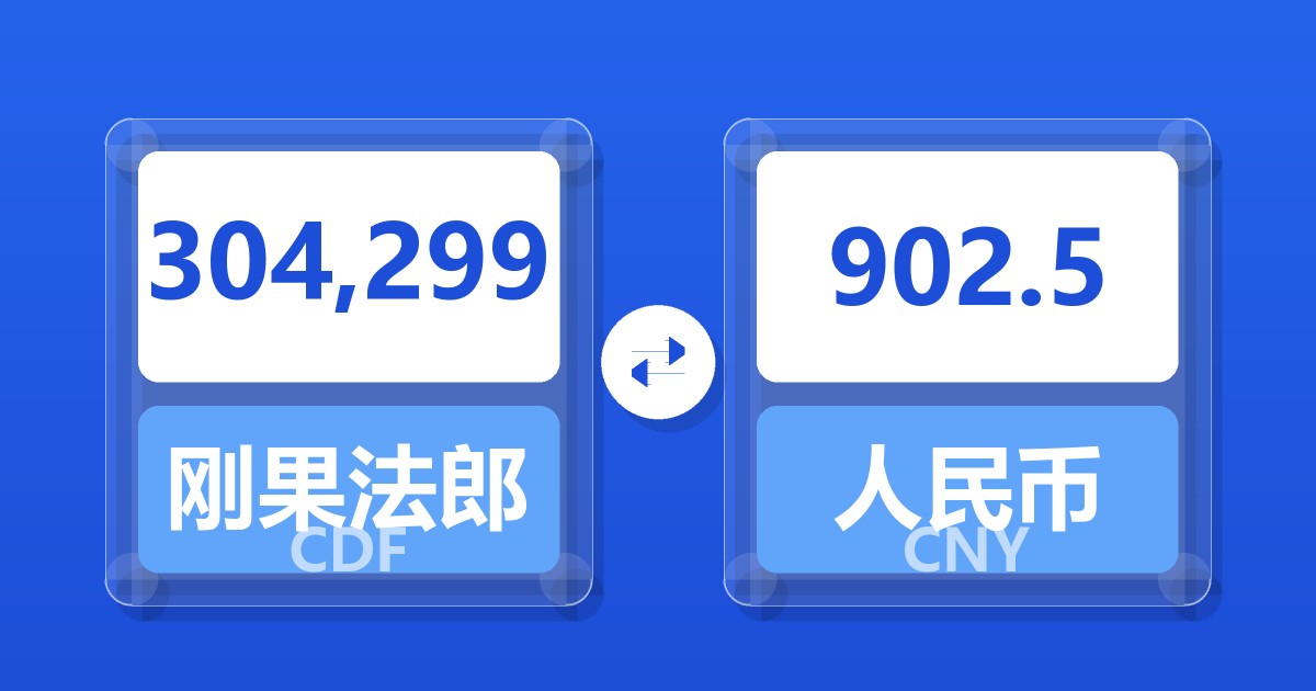304,299刚果法郎兑人民币