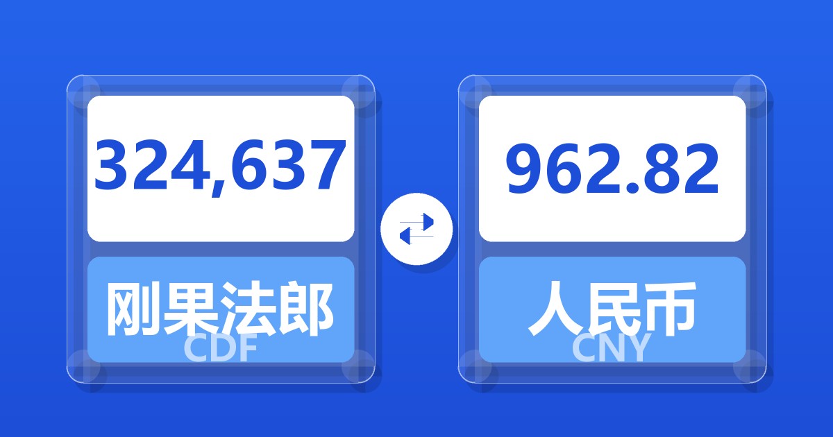 324,637刚果法郎兑人民币