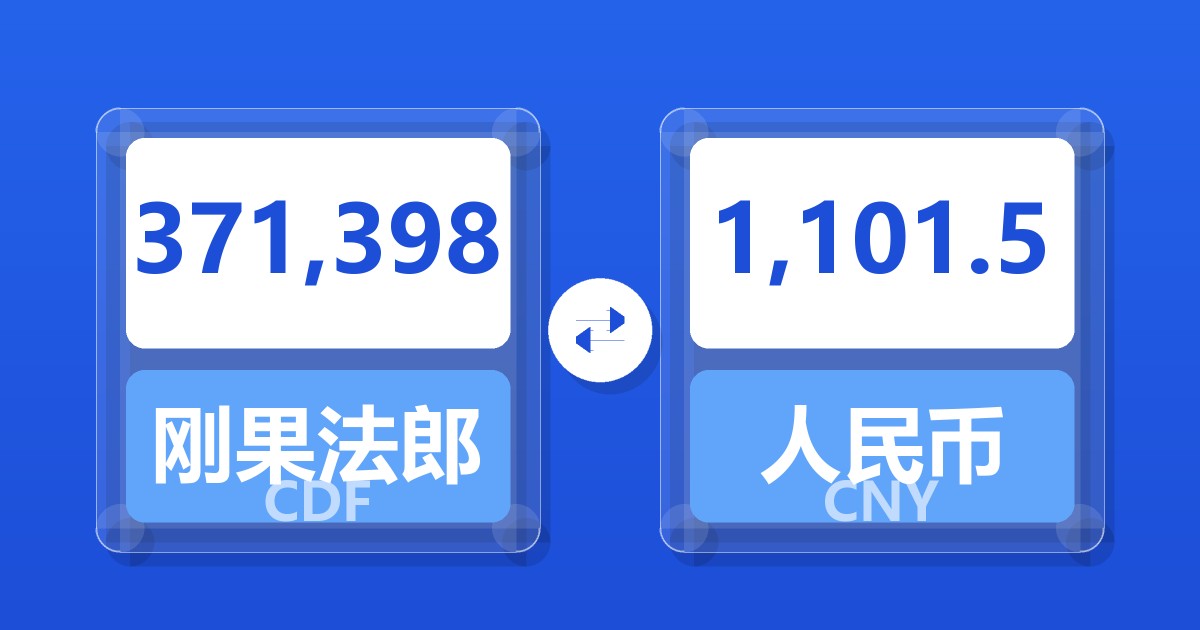371,398刚果法郎兑人民币
