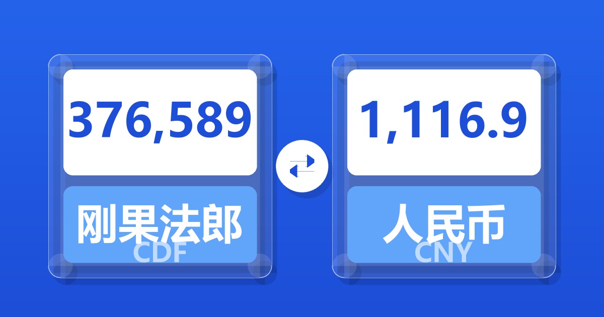 376,589刚果法郎兑人民币