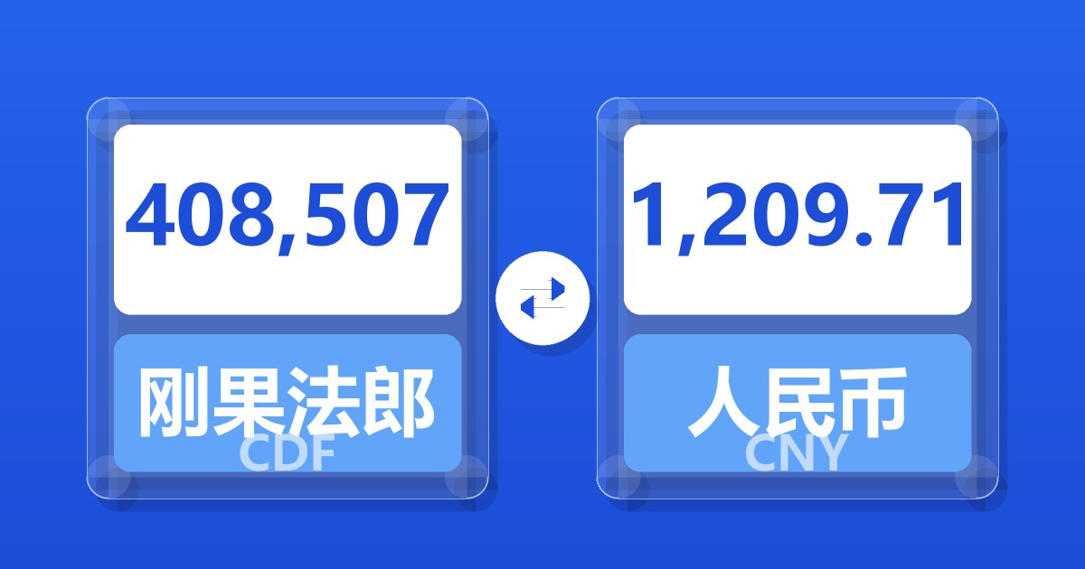 408,507刚果法郎兑人民币