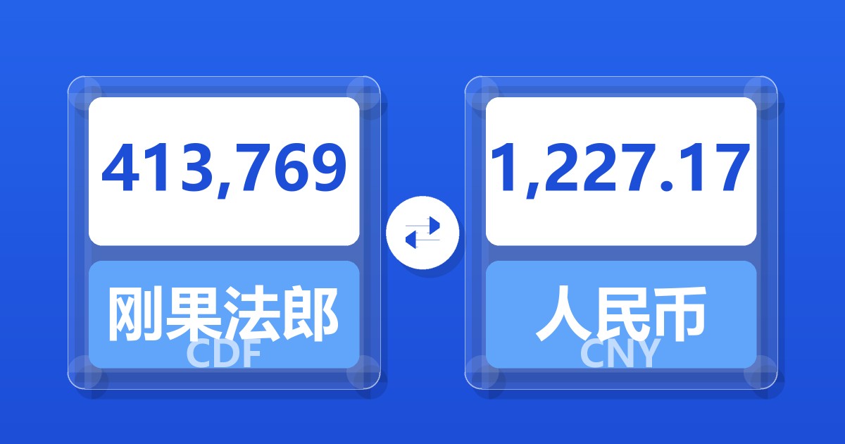 413,769刚果法郎兑人民币