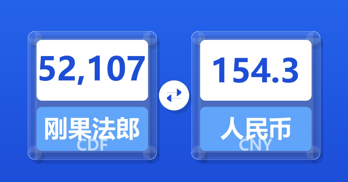 52,107刚果法郎兑人民币