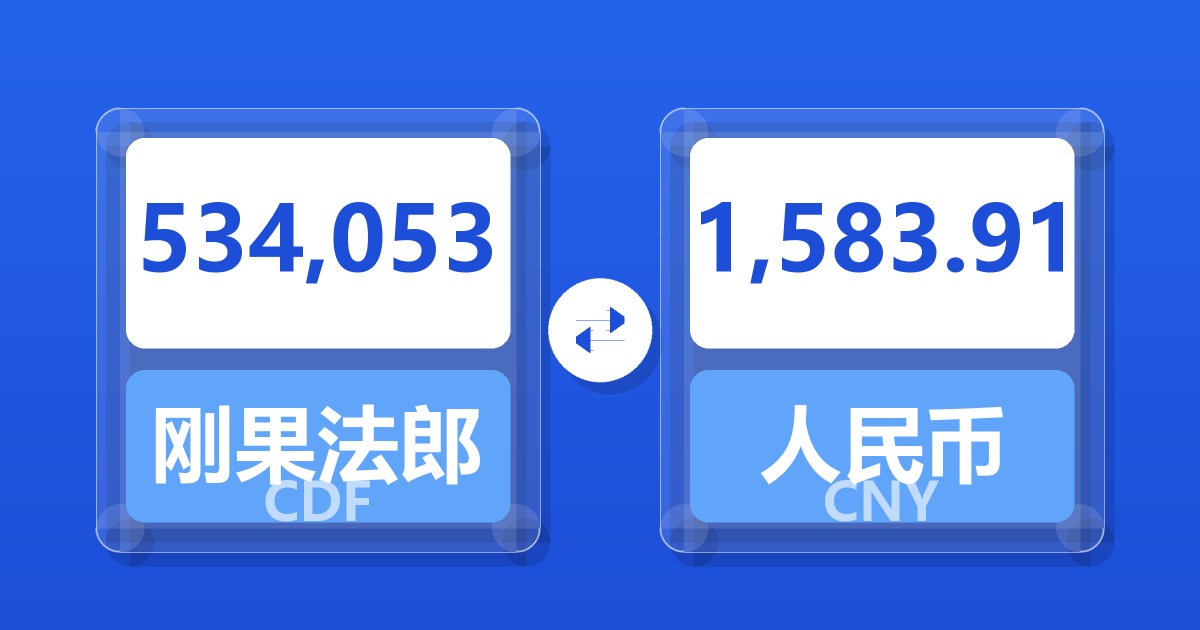 534,053刚果法郎兑人民币
