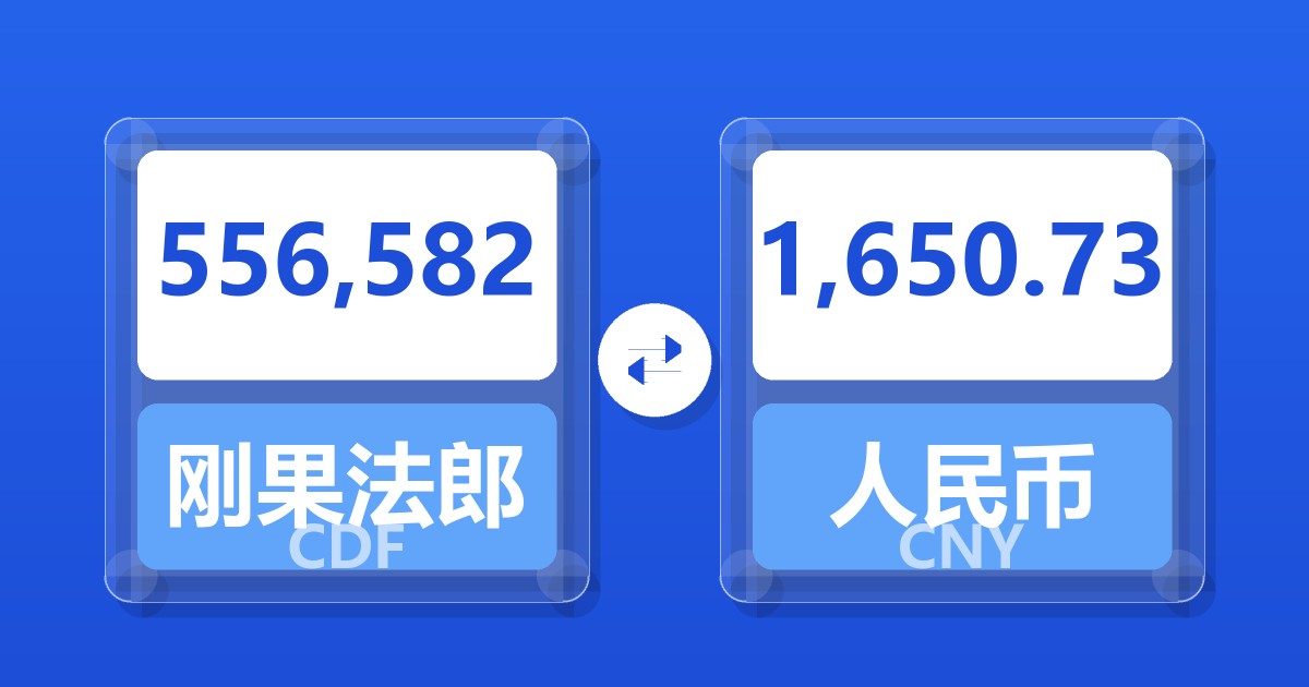 556,582刚果法郎兑人民币