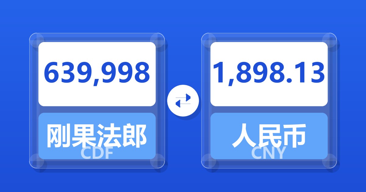 639,998刚果法郎兑人民币