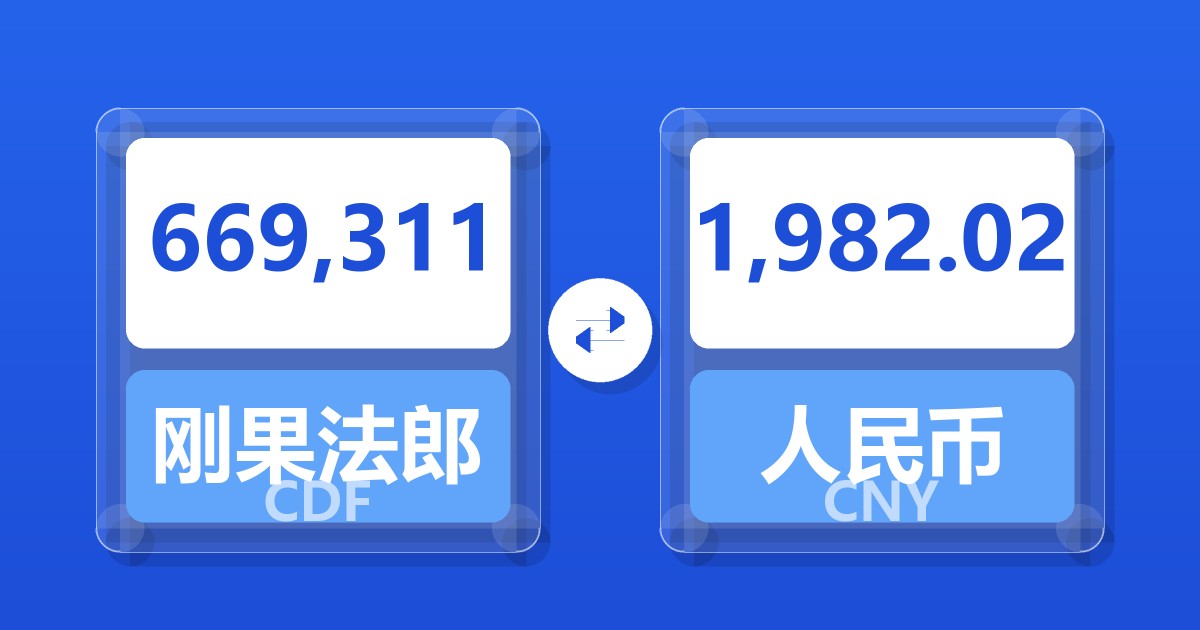 669,311刚果法郎兑人民币