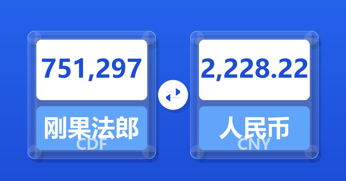 751,297刚果法郎兑人民币