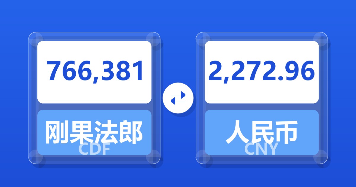 766,381刚果法郎兑人民币