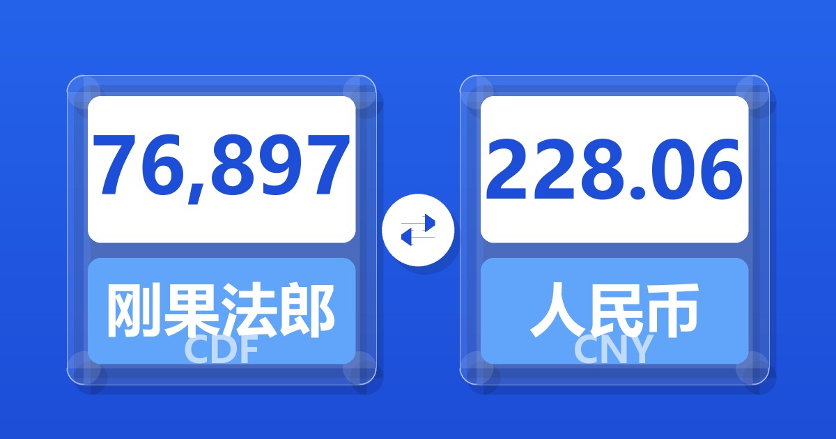76,897刚果法郎兑人民币