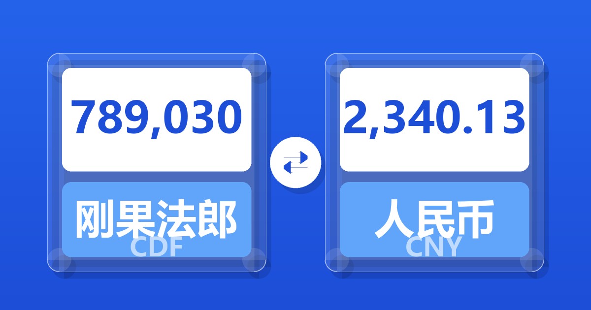 789,030刚果法郎兑人民币