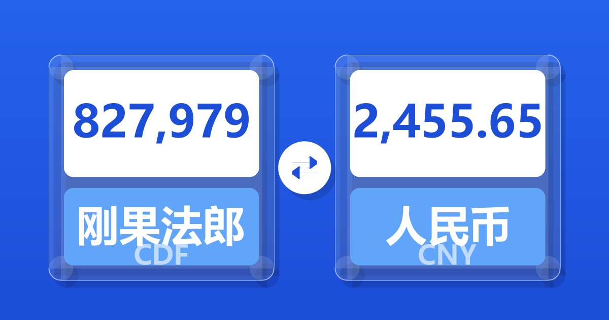 827,979刚果法郎兑人民币