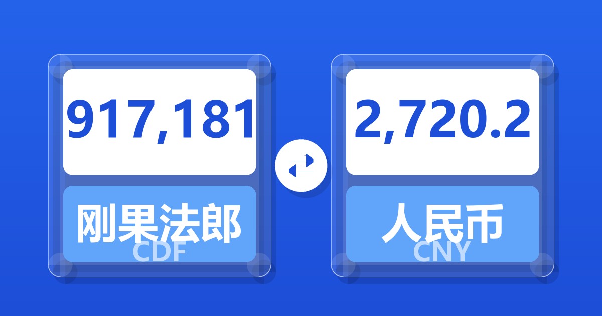 917,181刚果法郎兑人民币