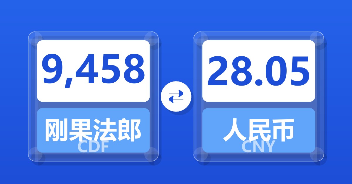 9,458刚果法郎兑人民币