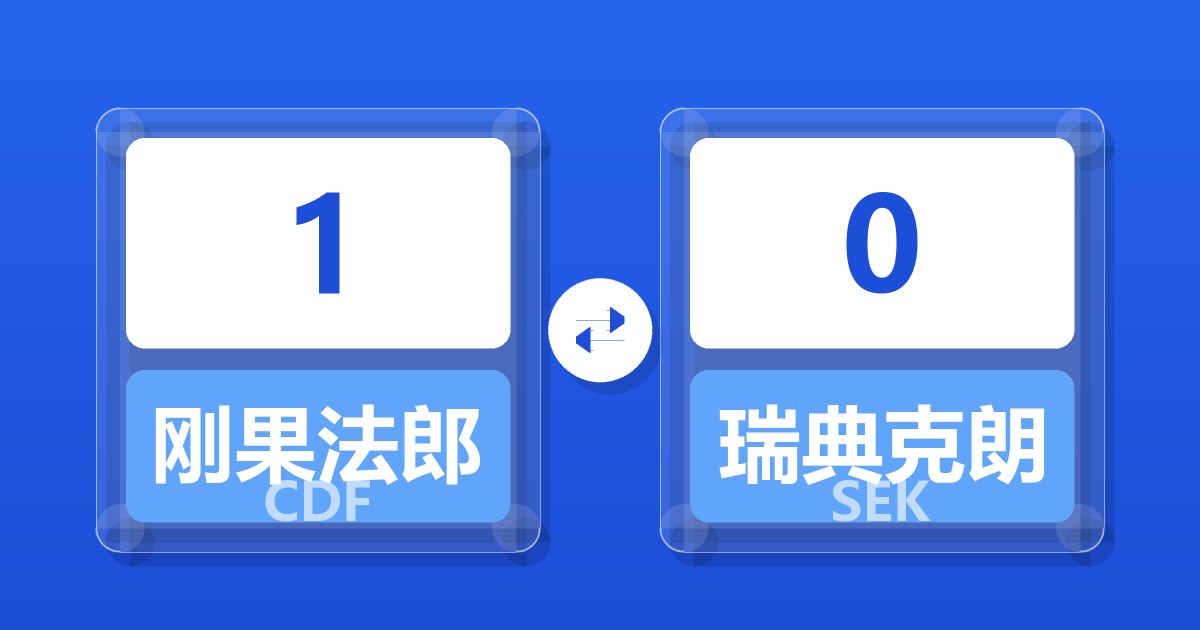 1刚果法郎兑瑞典克朗