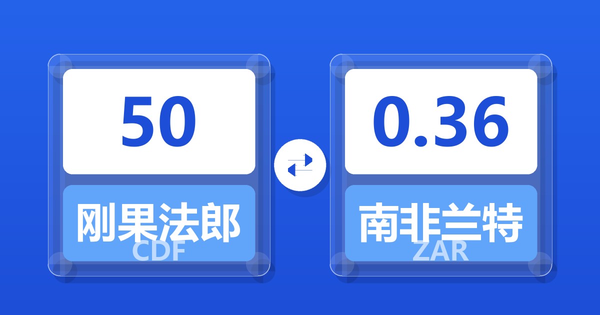 50刚果法郎兑南非兰特