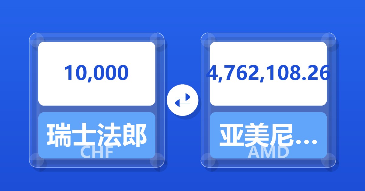 10,000瑞士法郎兑亚美尼亚德拉姆