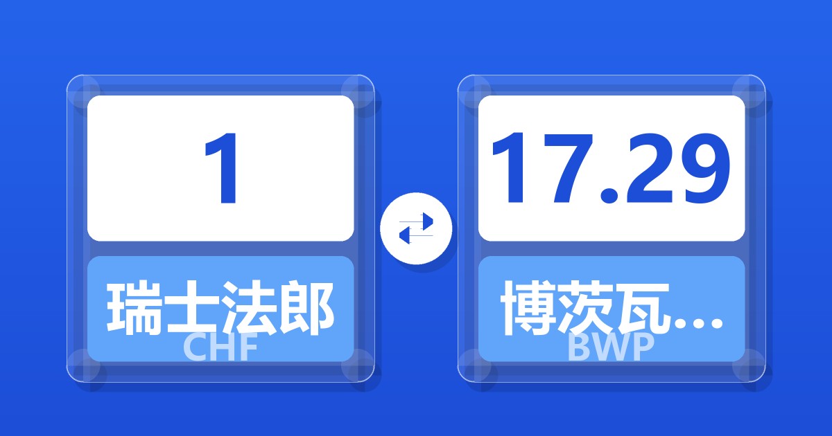 1瑞士法郎兑博茨瓦纳普拉