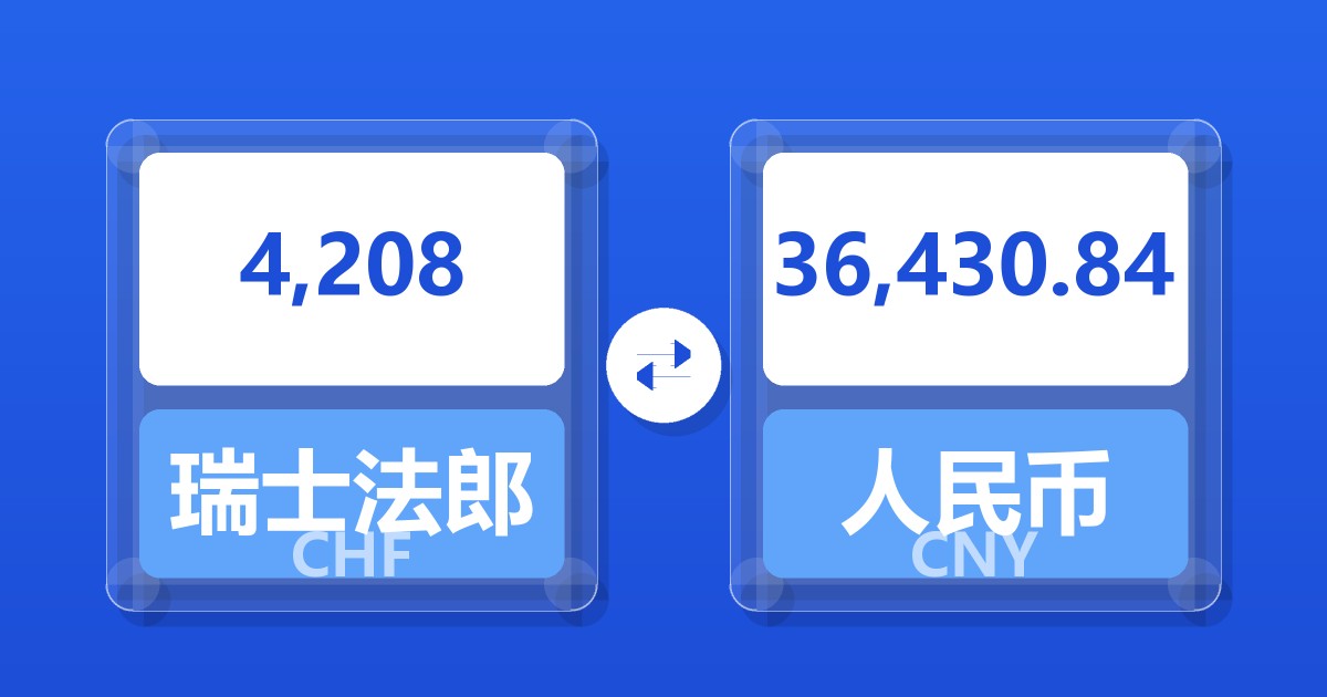 4,208瑞士法郎兑人民币