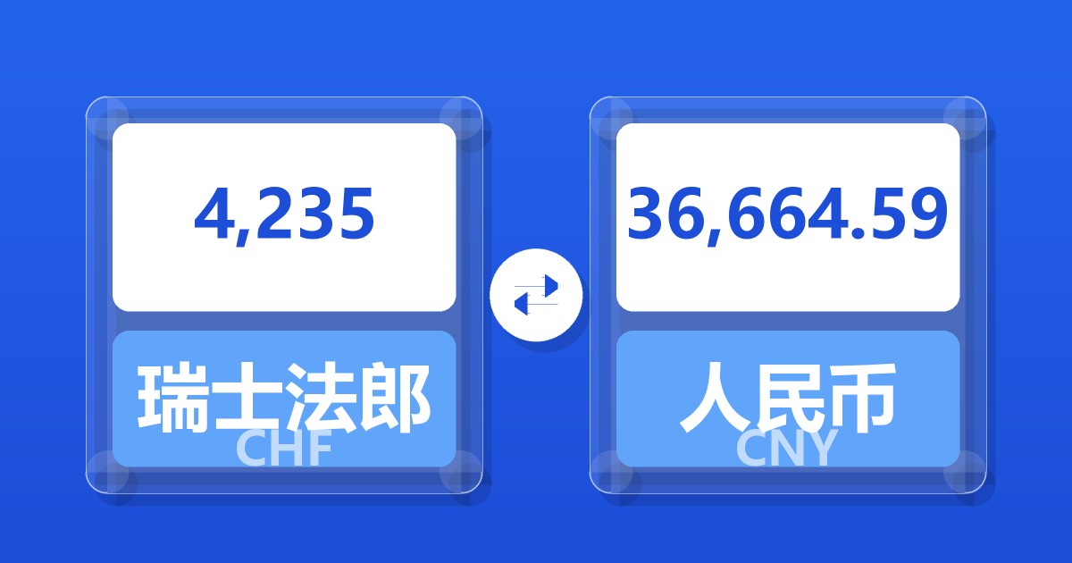 4,235瑞士法郎兑人民币