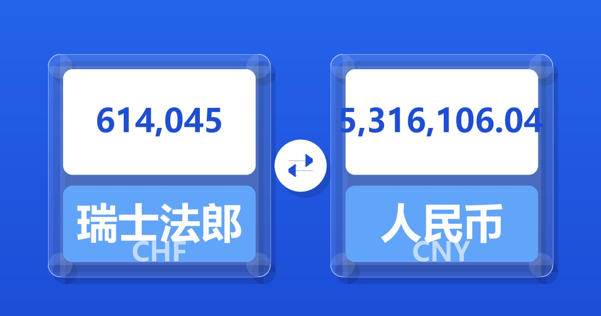 614,045瑞士法郎兑人民币