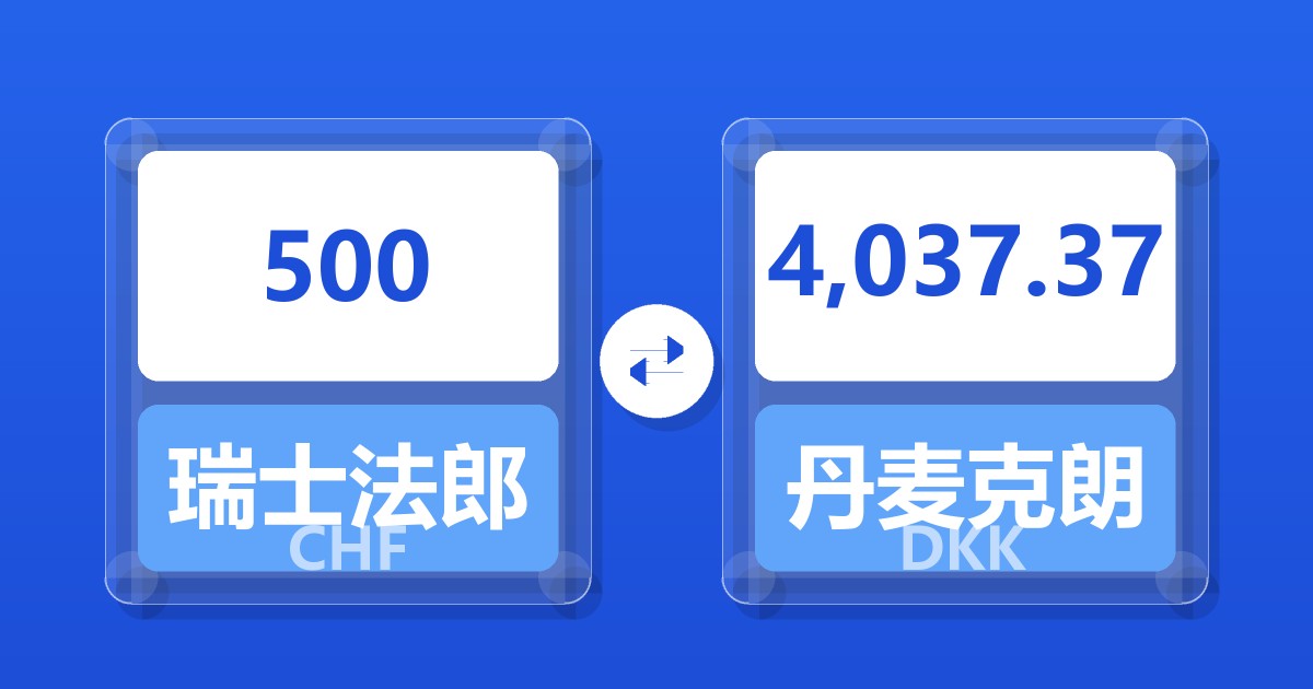 500瑞士法郎兑丹麦克朗