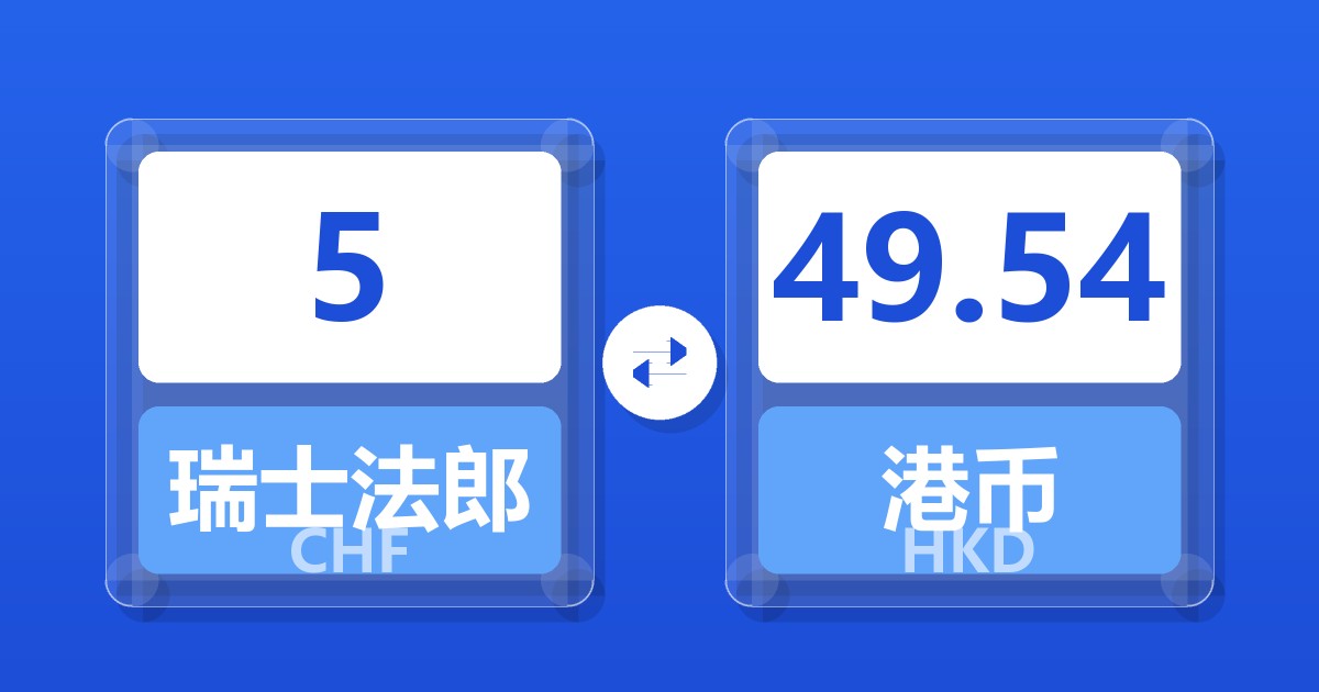 5瑞士法郎兑港币