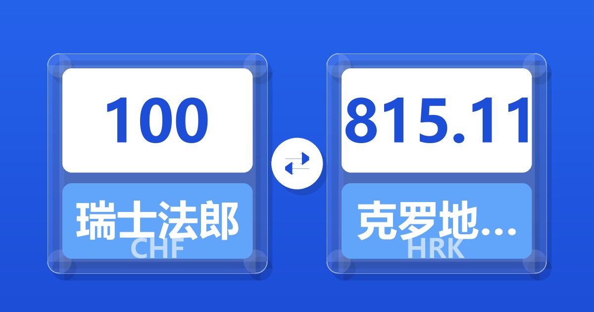 100瑞士法郎兑克罗地亚库纳