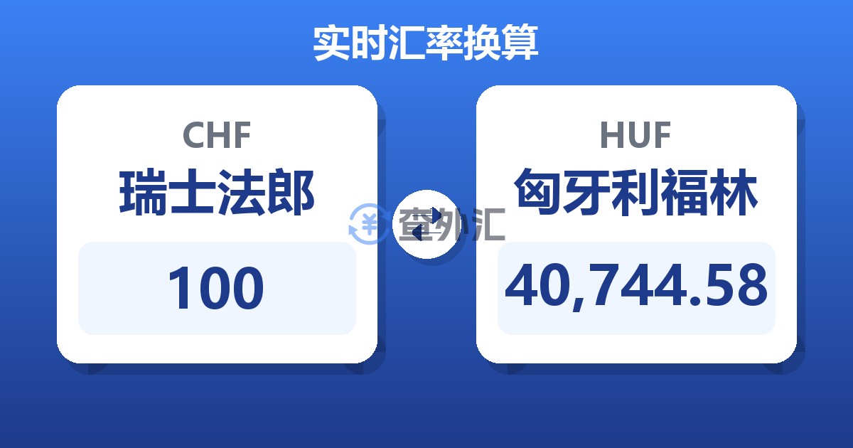 100瑞士法郎兑匈牙利福林