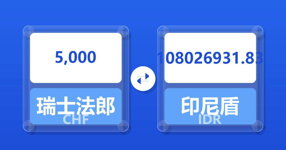 5,000瑞士法郎兑印尼盾