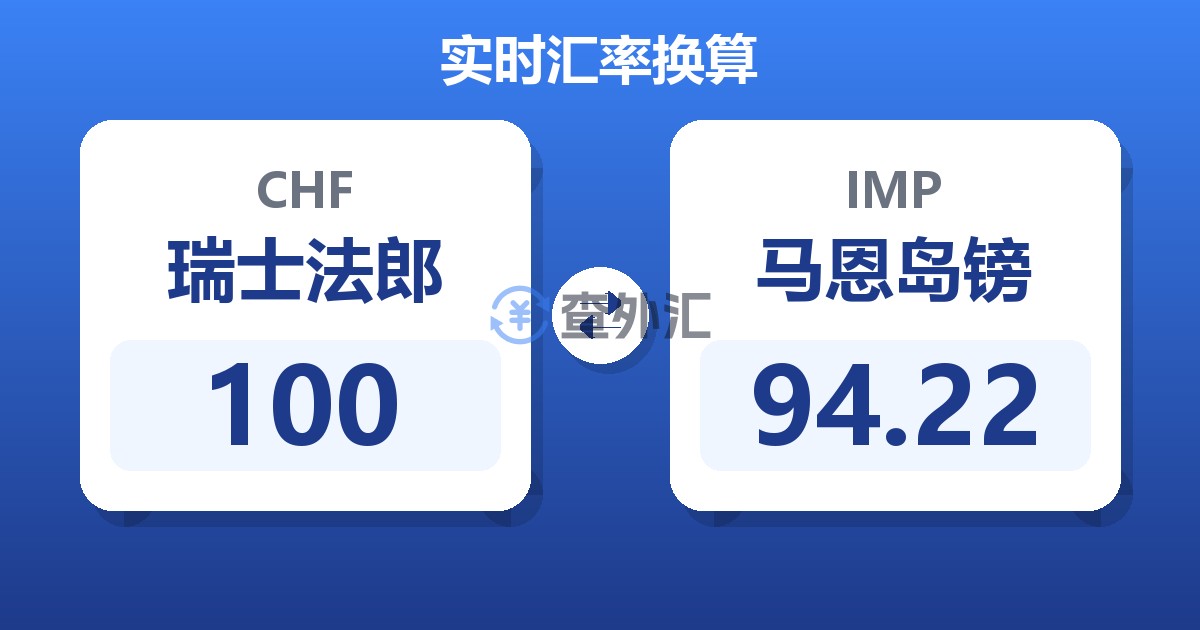 100瑞士法郎兑马恩岛镑