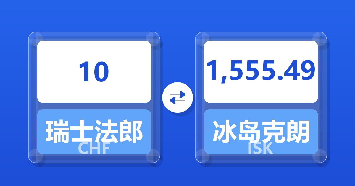 10瑞士法郎兑冰岛克朗